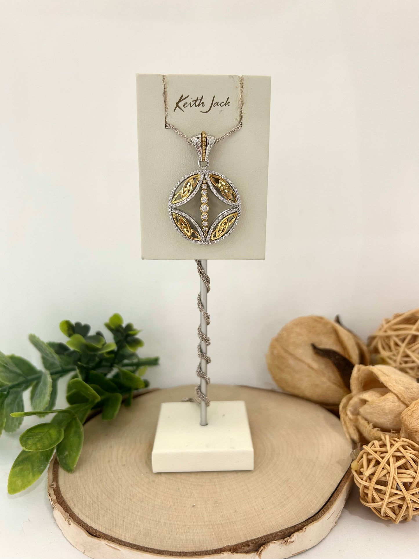 Silver and 10k Yellow Gold Bridge Pendant
