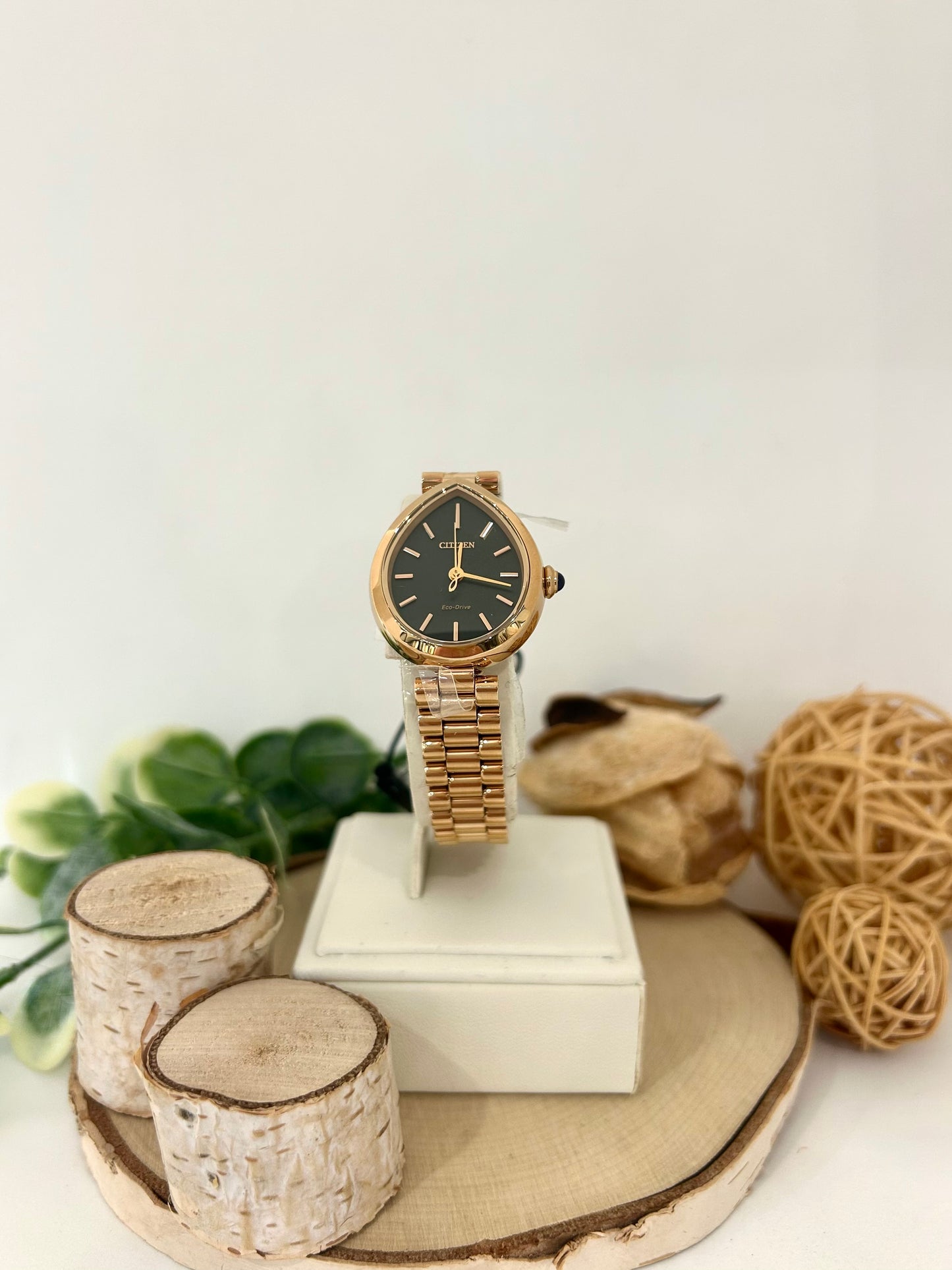 Women's Citizen Eco Drive Teardrop Watch Face with Metal Band