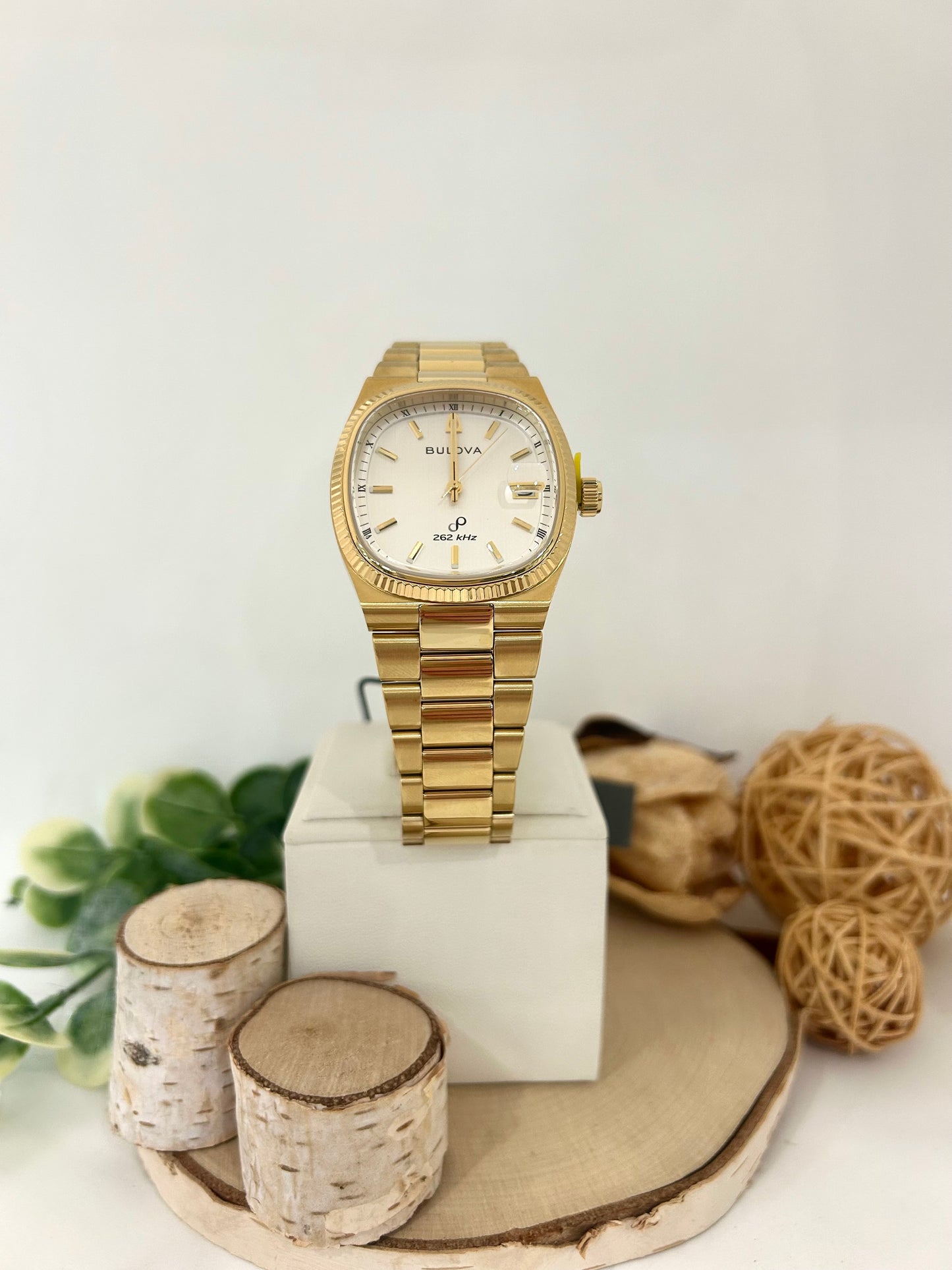 Men's Bulova Gold Plated Precision Movement Watch with Metal Band