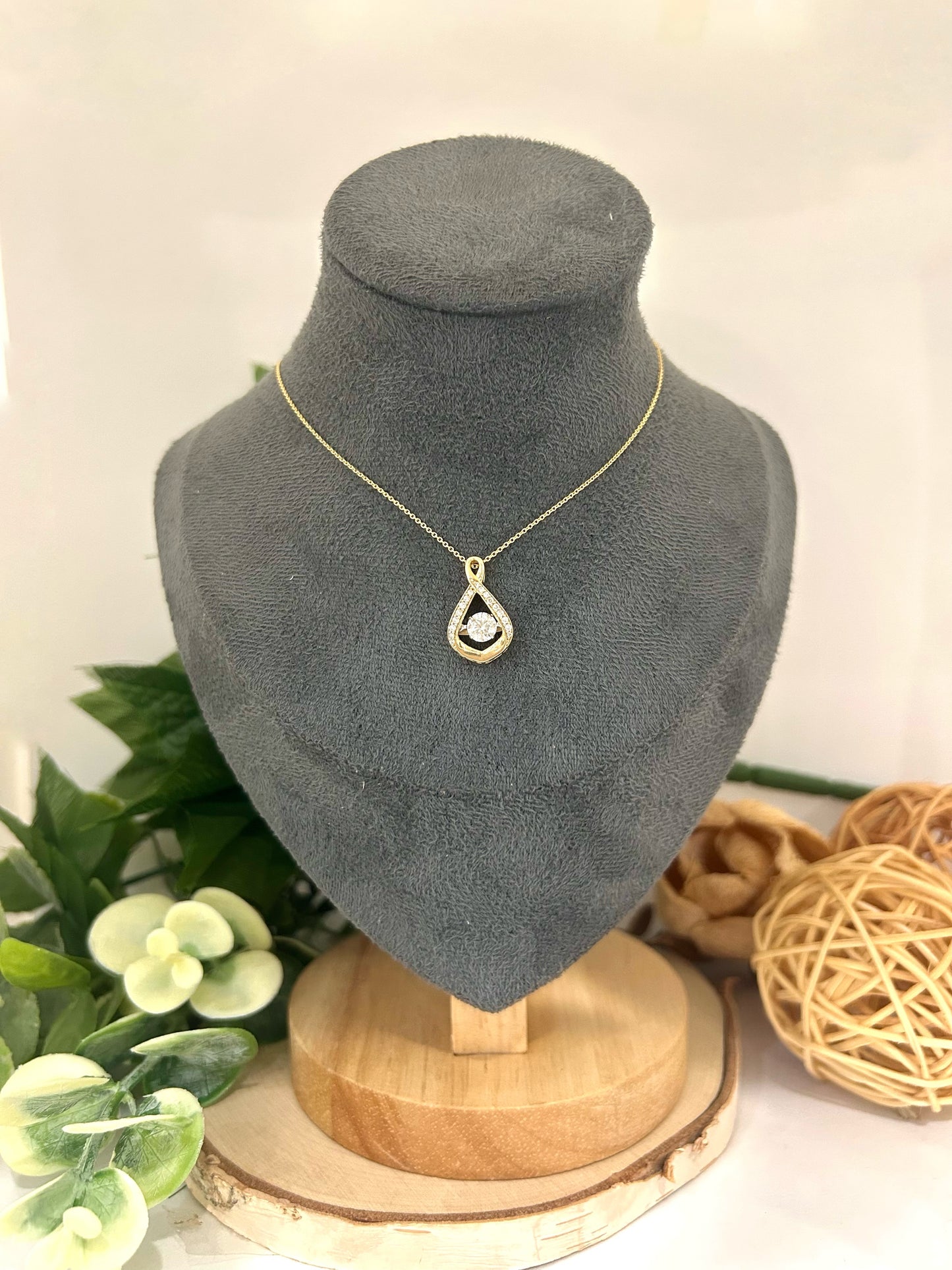 10k Yellow Gold 0.50ct Lab Diamond Teardrop Twinkle Pendant