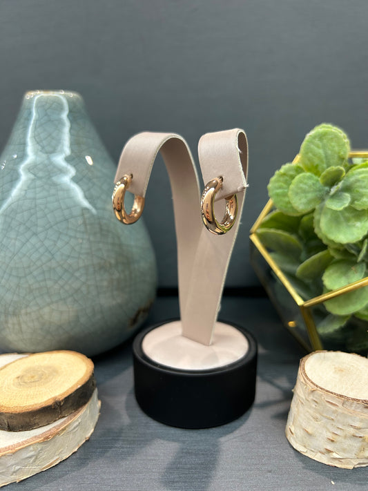 10k Gold Small Tube Hoop Earrings