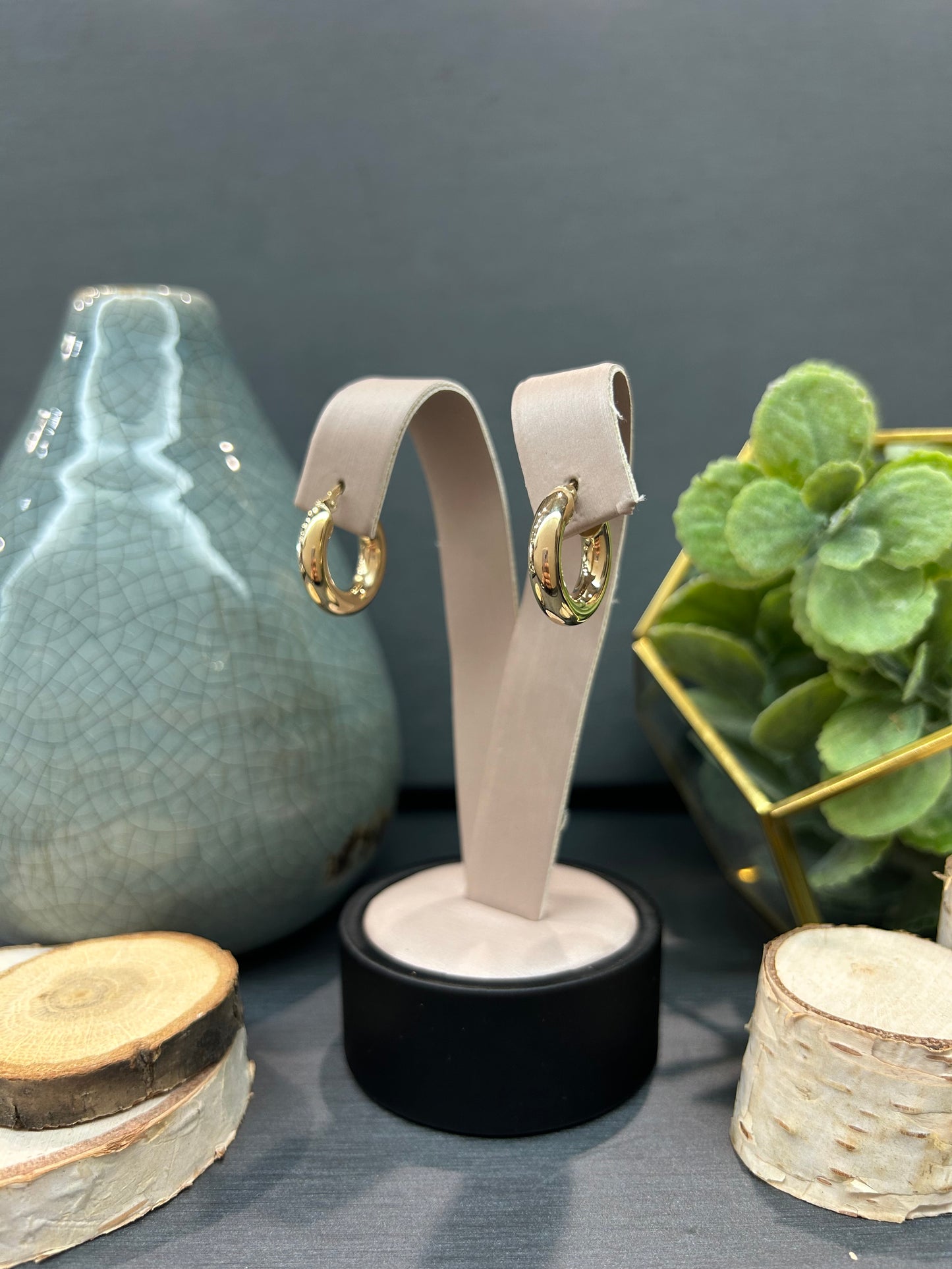 10k Gold Small Tube Hoop Earrings