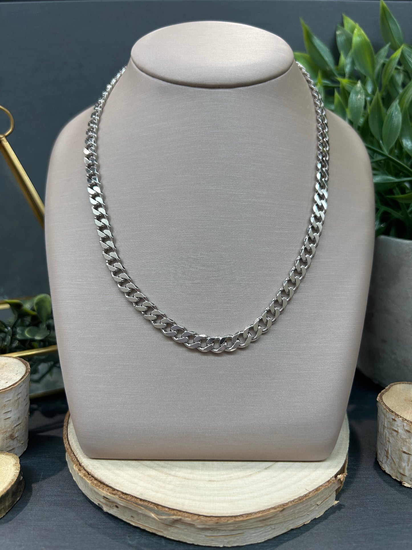 Men's Sterling Silver 5.0mm Curb Link Chain