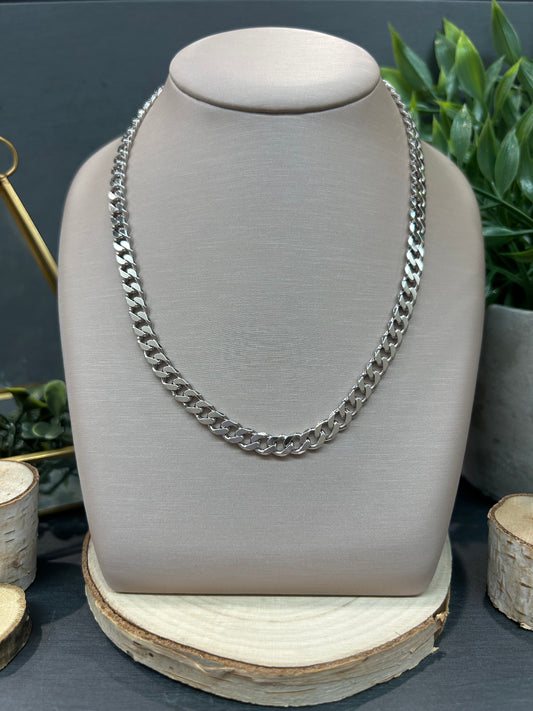 Men's Sterling Silver 5.0mm Curb Link Chain