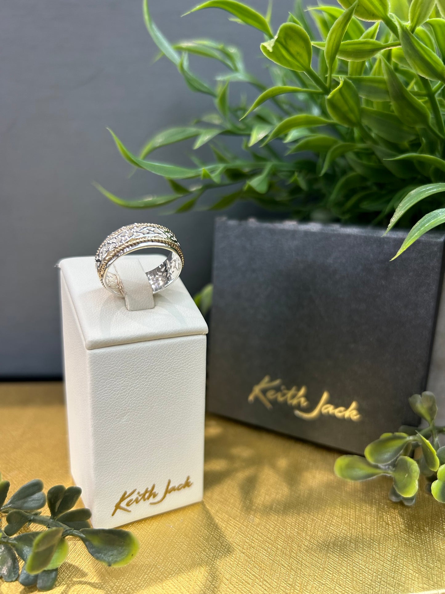 Silver and 10k Yellow Gold Love Knot Ring