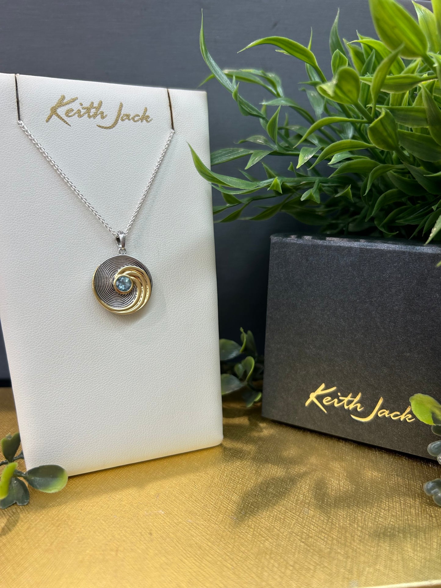 Silver and 23k Yellow Gold Whirlpool Pendant