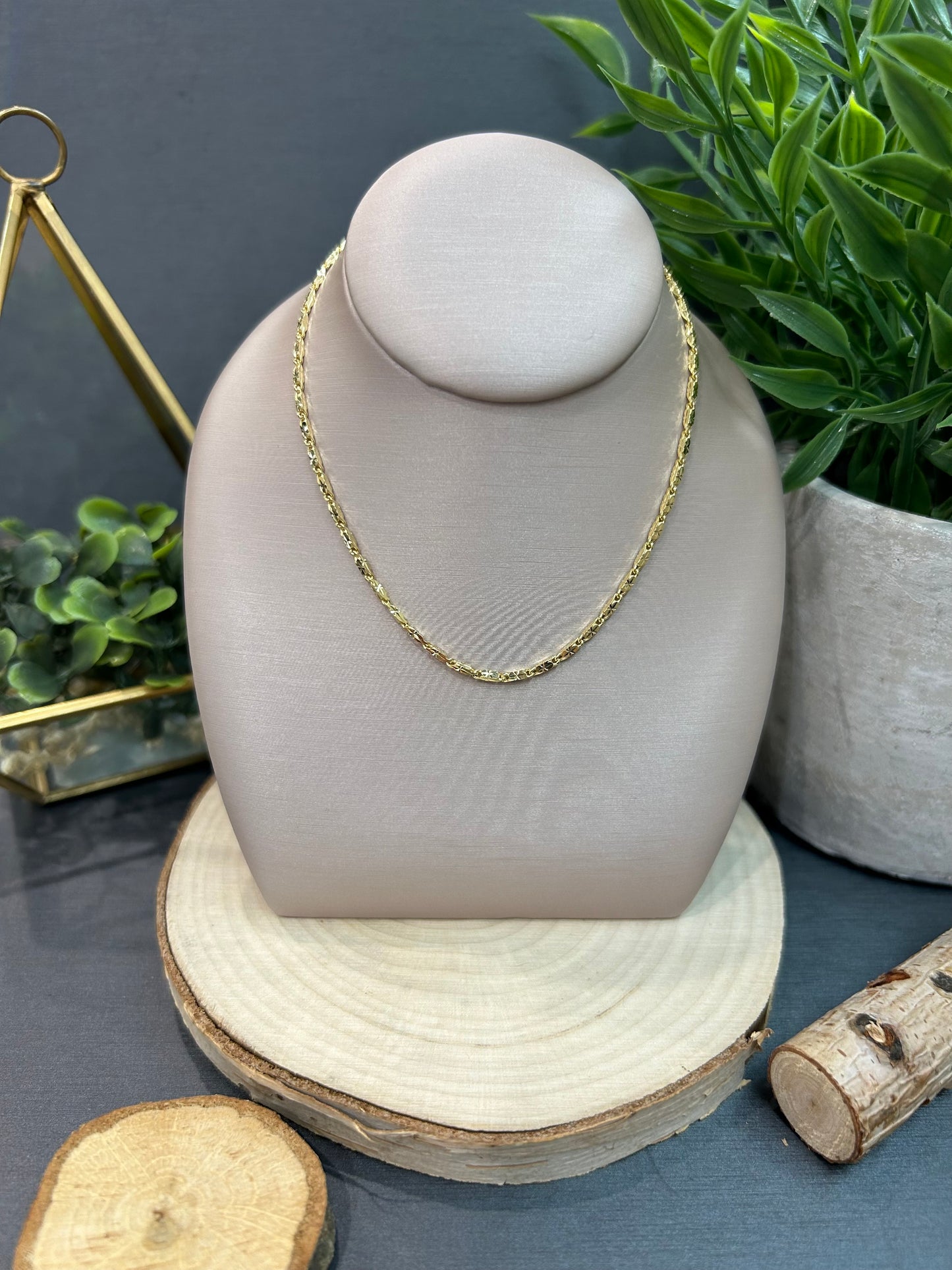 Women's 10k Yellow Gold Star Link Chain