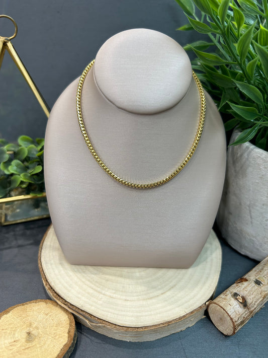 Men's 10k Yellow Gold Thick Wheat Style Chain