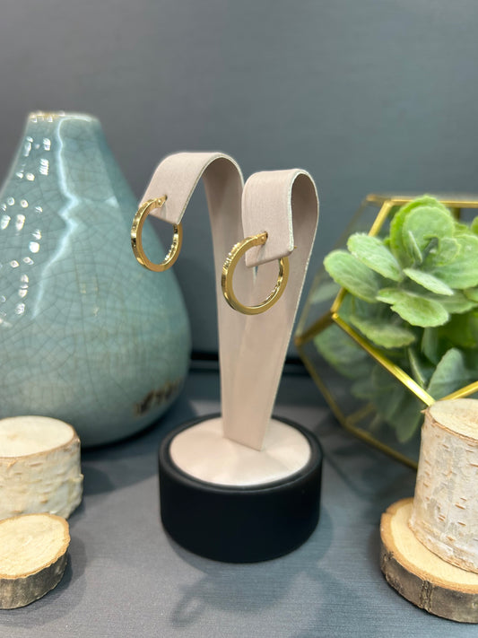 10k Yellow Gold Square Polish Hoop Earrings