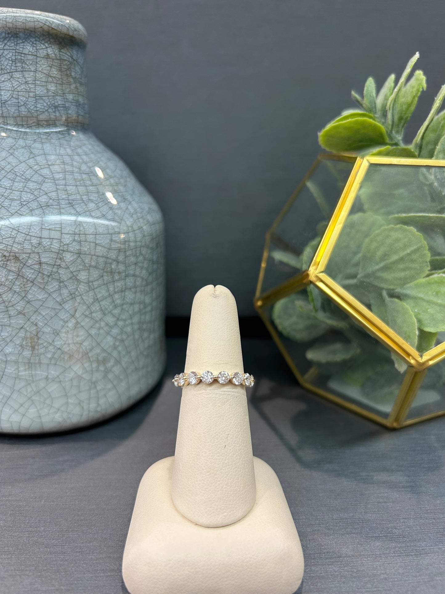 10k Yellow Gold 1.50ctw Lab Diamond Bubble Band