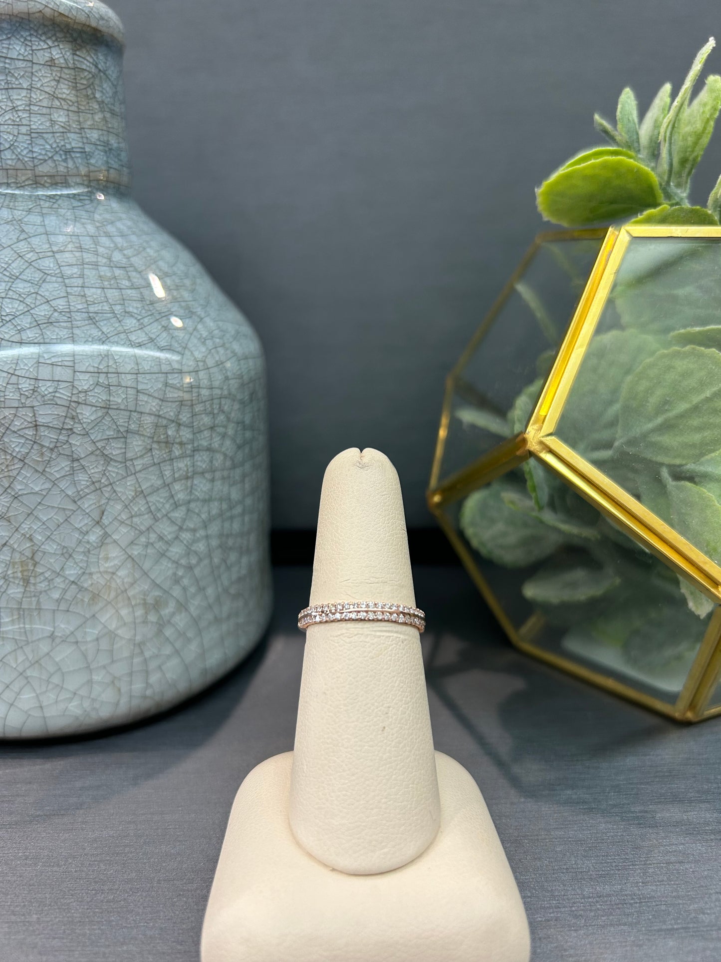 10k Gold 0.25ctw Diamond Double Row Band