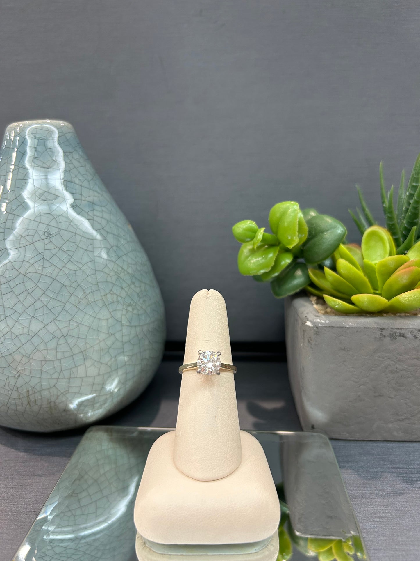 14k Yellow Gold 1.50ct Lab Diamond Solitaire Engagement Ring