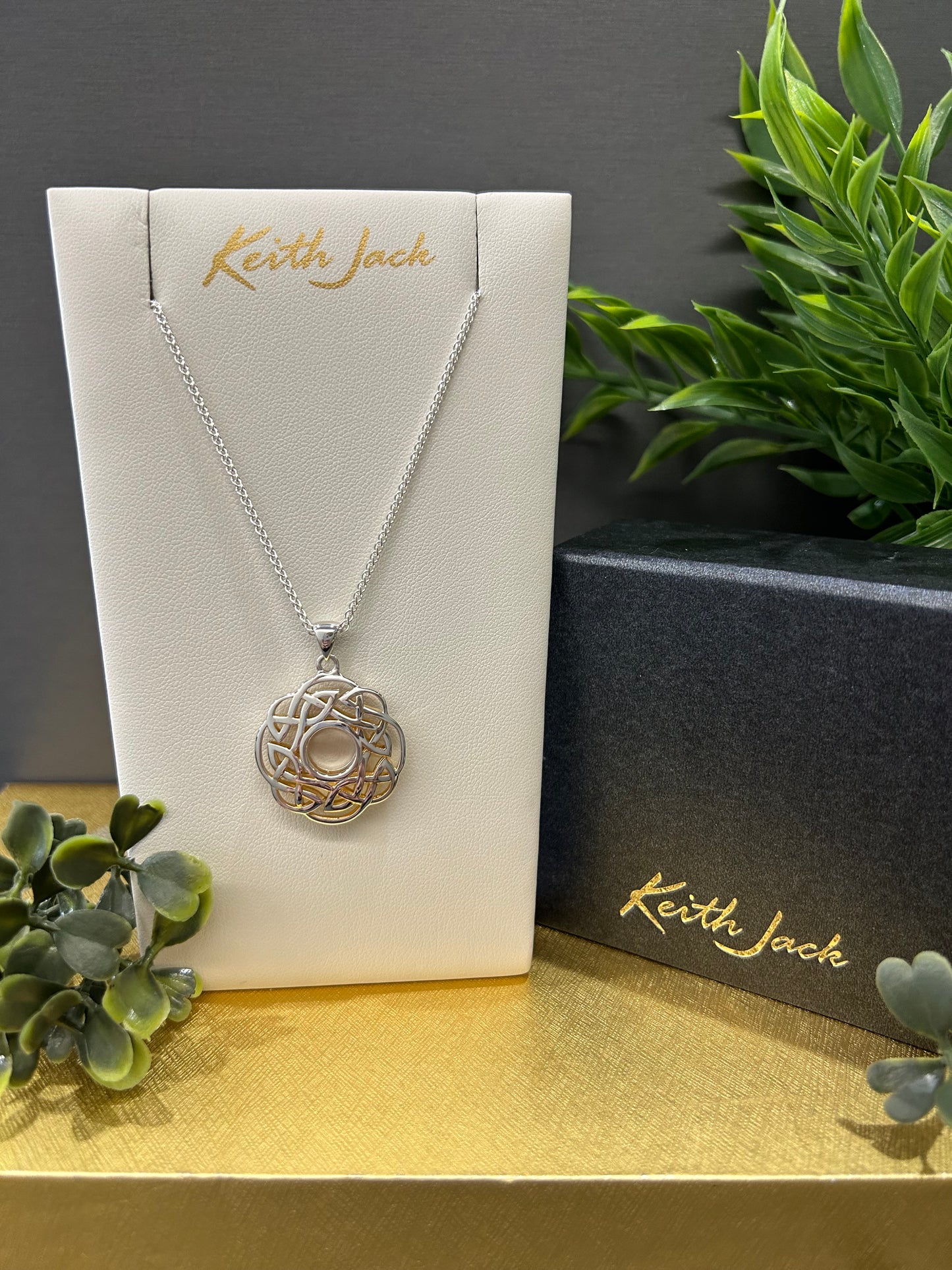 Silver and 22k Yellow Gold Gilding Window to the Soul Scalloped Pendant