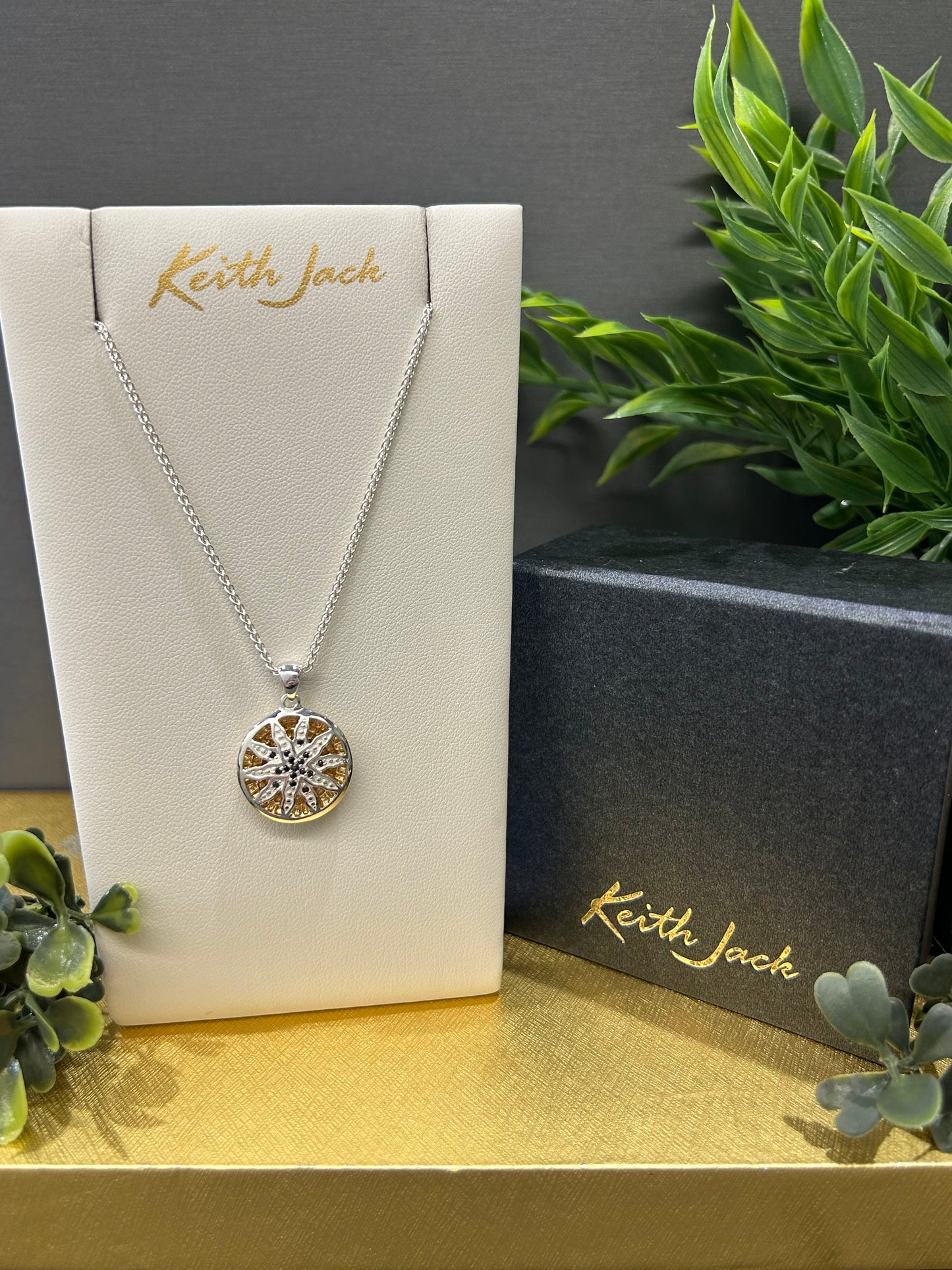 Silver and 14k Yellow Gold Celestial Gilded Pendant