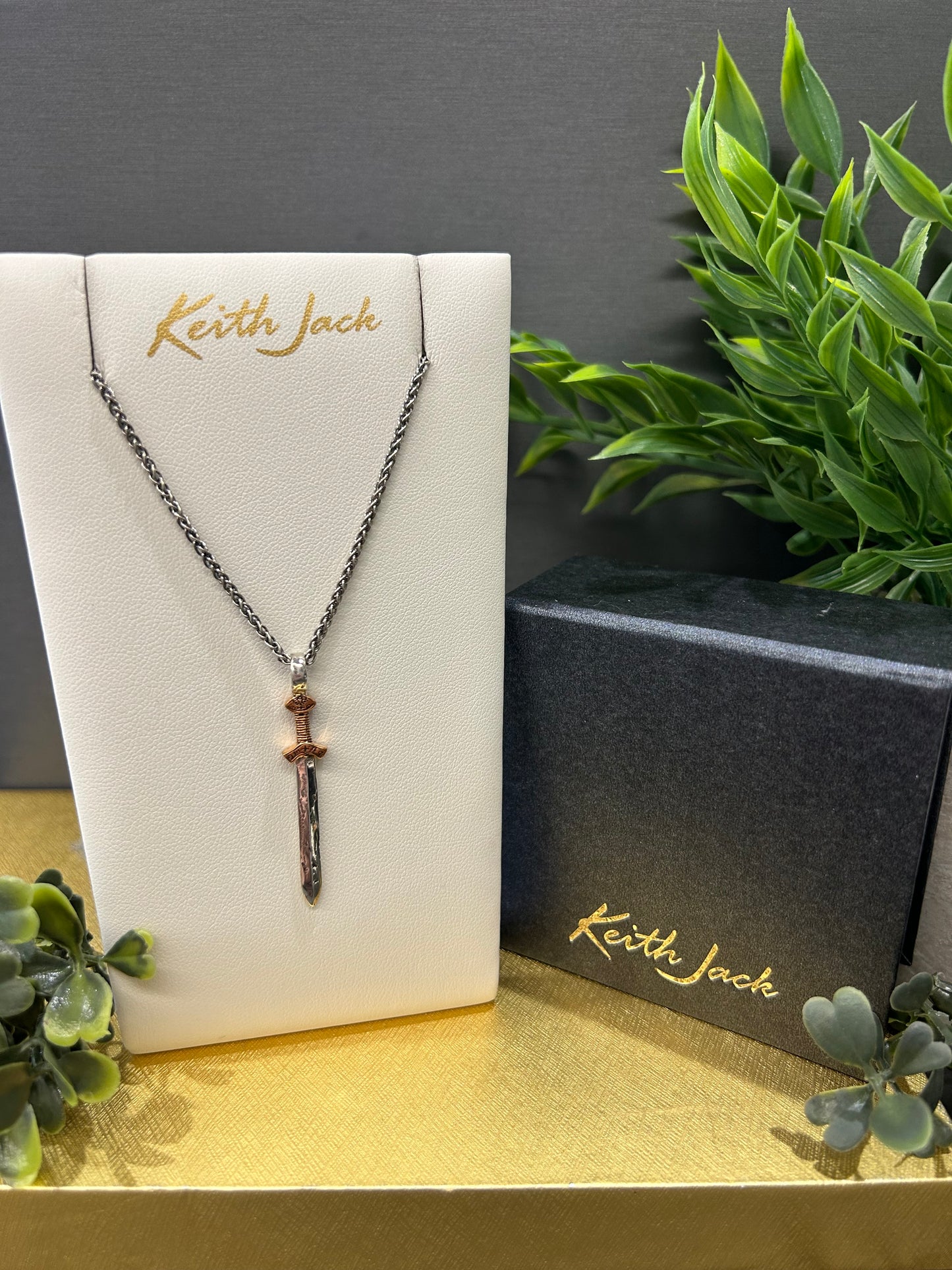 Silver and Bronze Norse Forge Sword Pendant