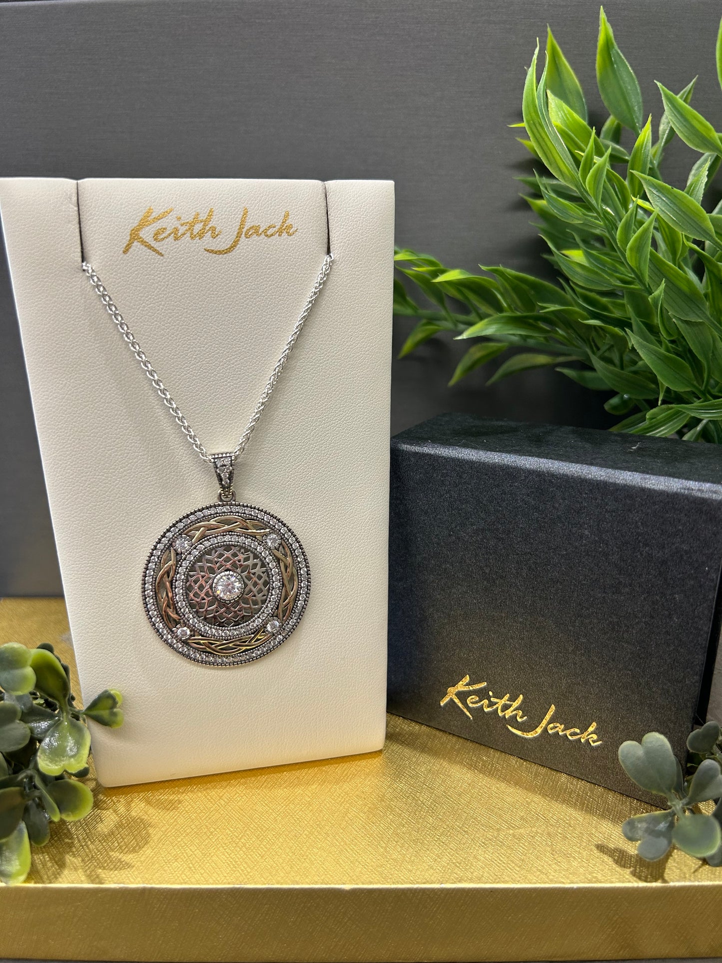 Silver and 10k Gold Brave Heart Large Pendant