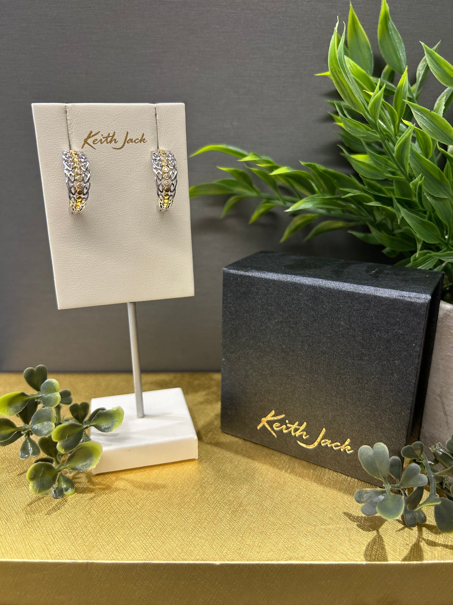 Silver and 10k Yellow Gold Bridge Earrings