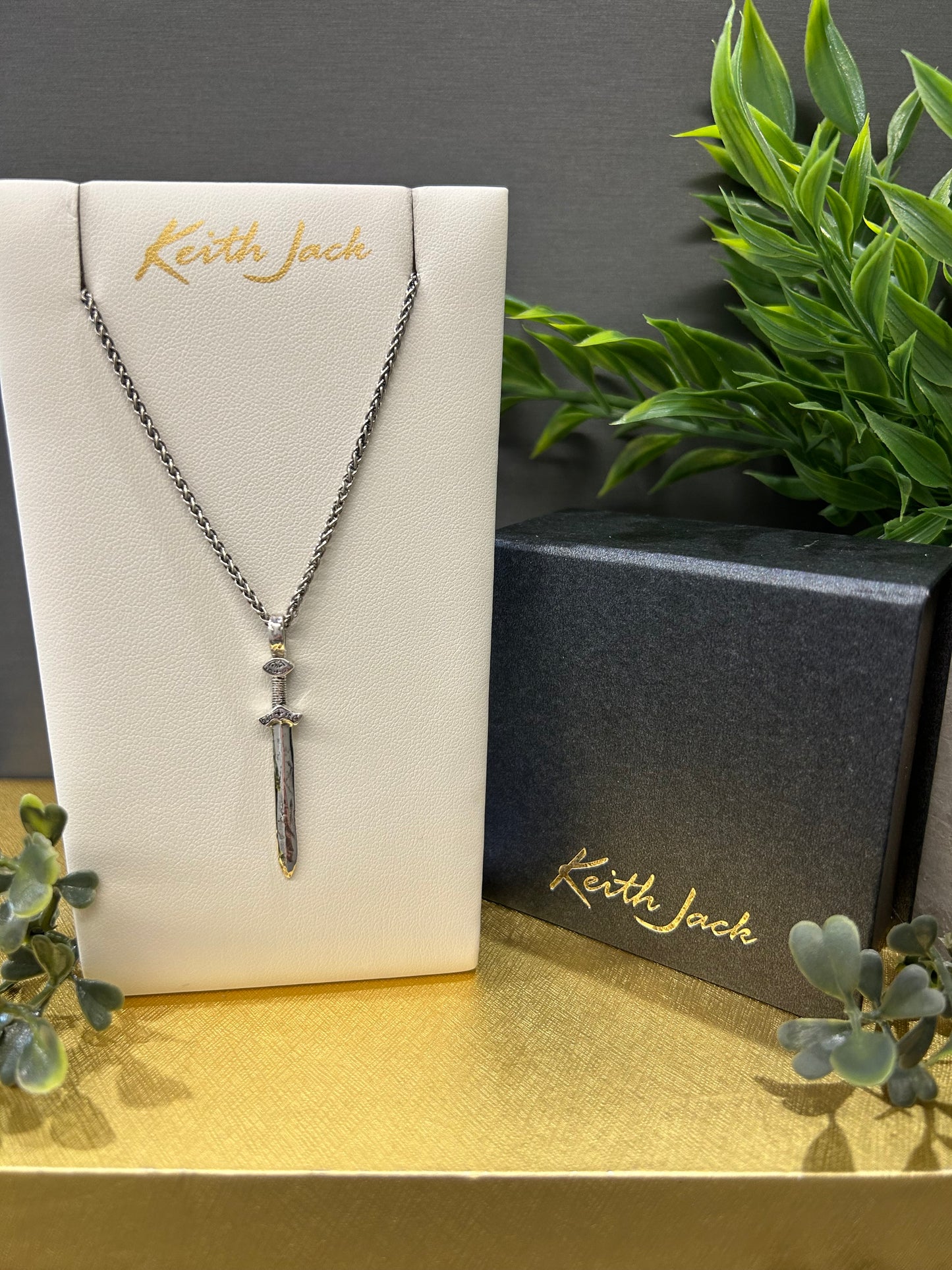 Silver and Bronze Norse Forge Sword Pendant