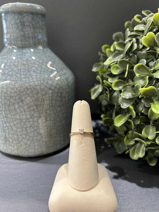 10k Gold 0.09ct Diamond Solitaire Ring