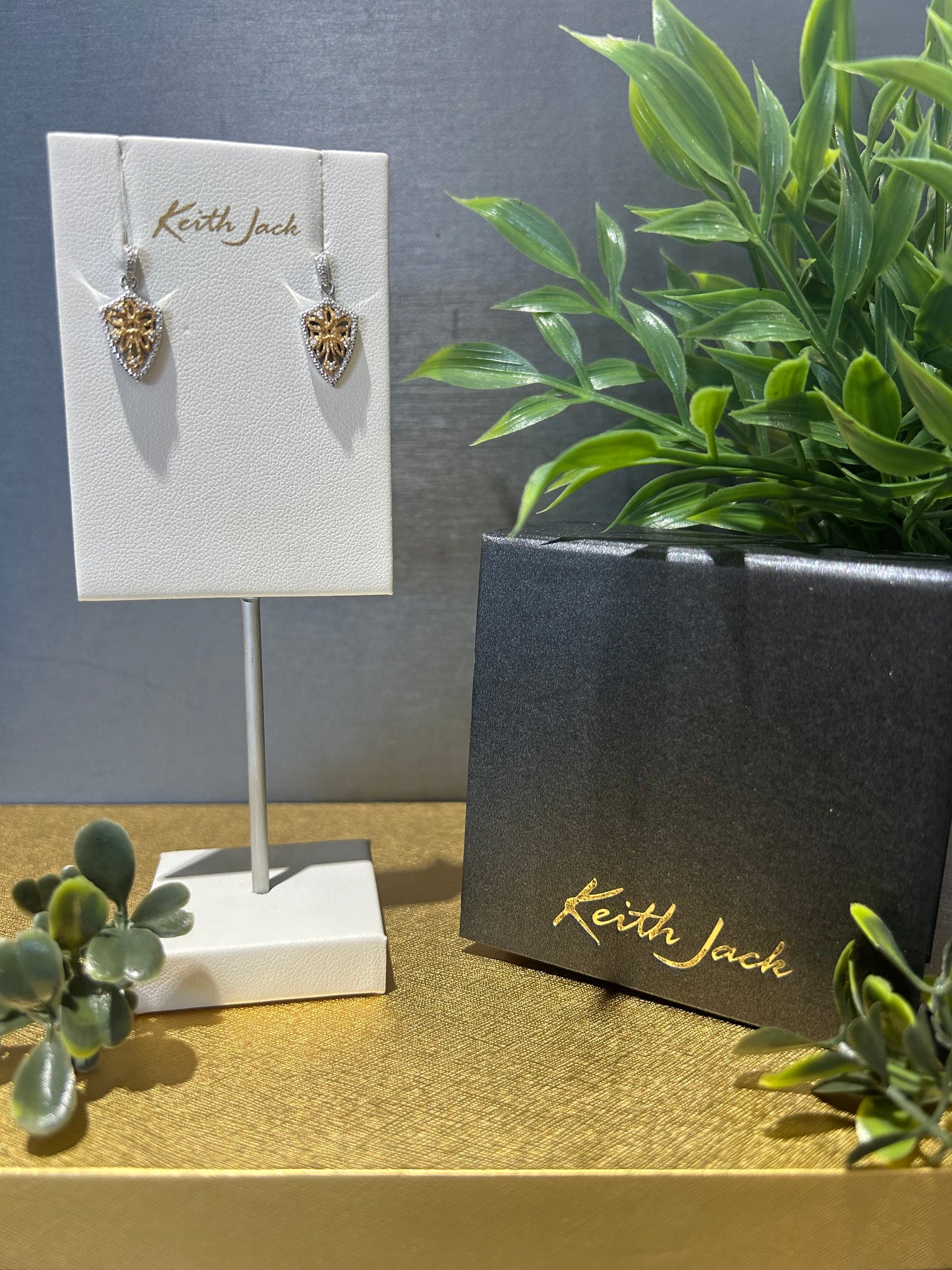 Silver and 10k Yellow Gold Guardian Angel Shield Earrings