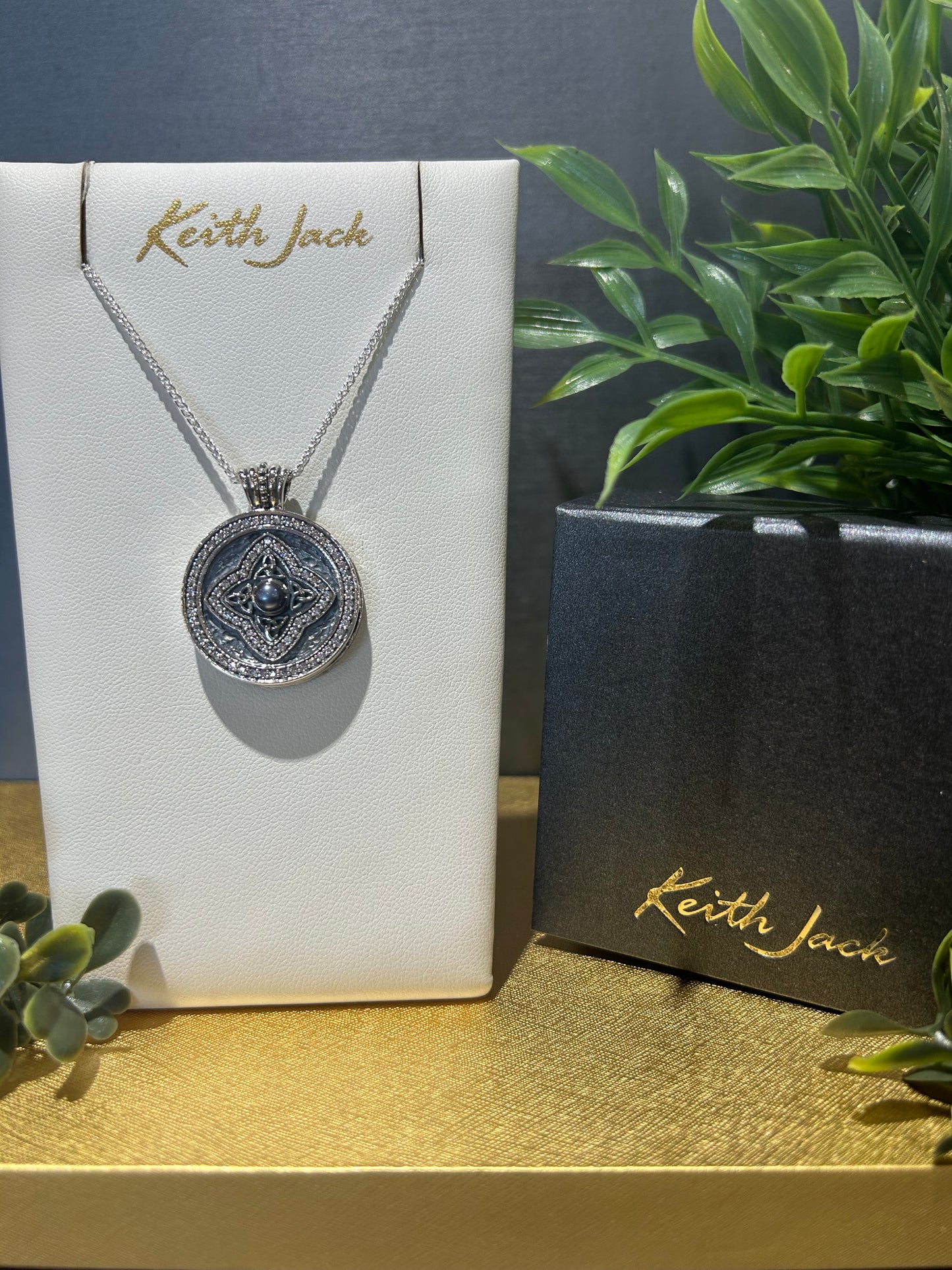 Silver and 10k Yellow Gold Eclipse Pendant