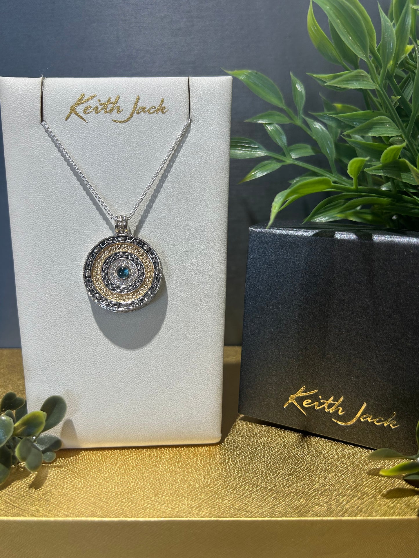 Silver and 14k Yellow Gold Gilded Eclipse Shield Pendant