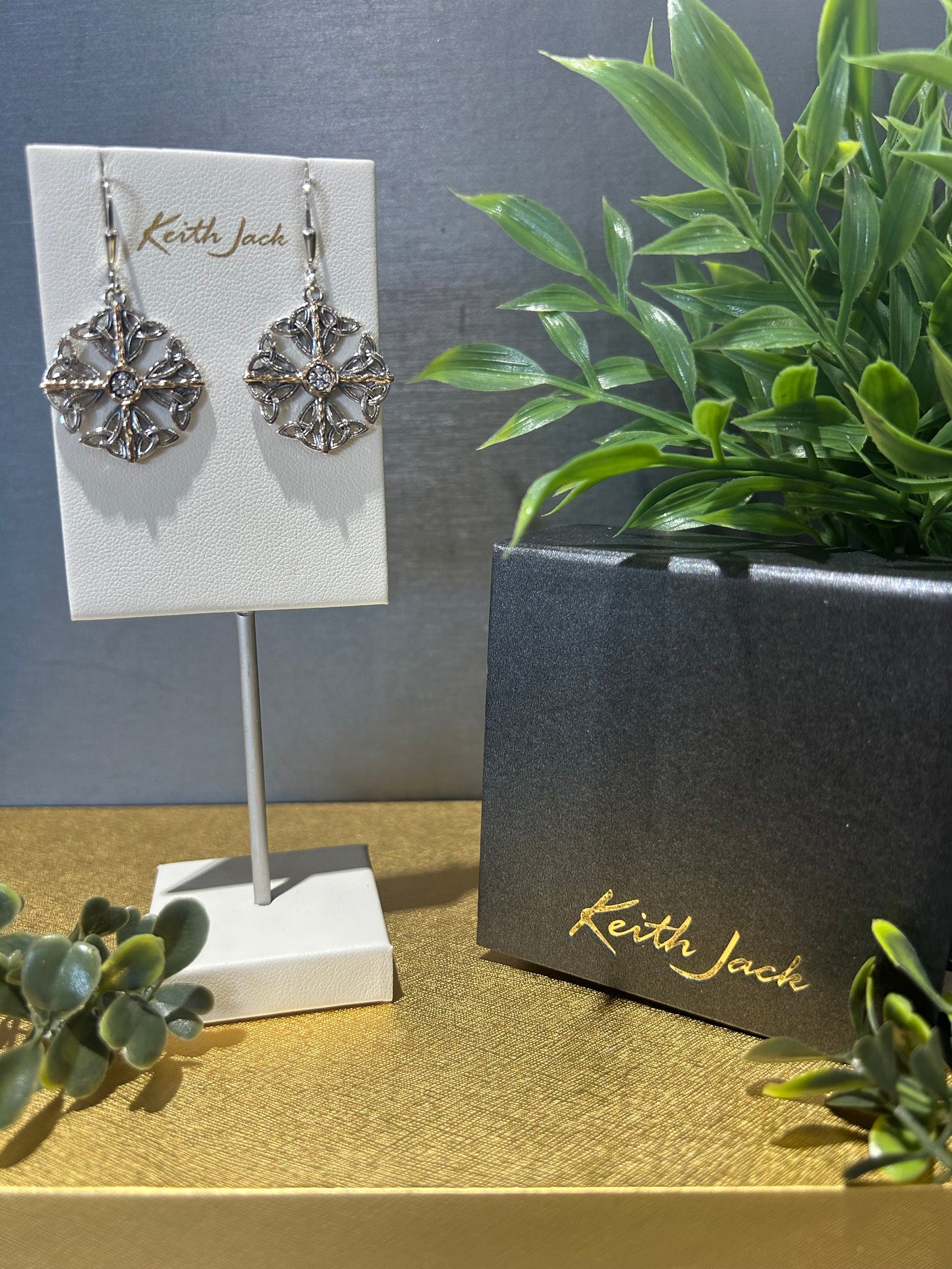 Silver and 10k Yellow Gold Celestial Open Earrings
