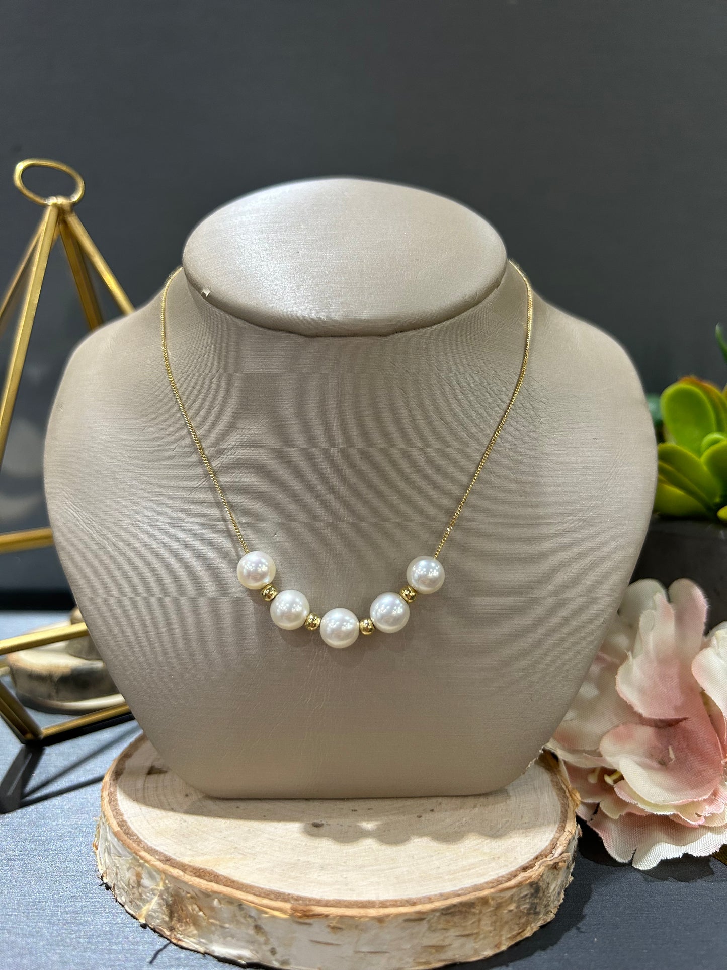 10k Gold Multiple Pearl Necklace