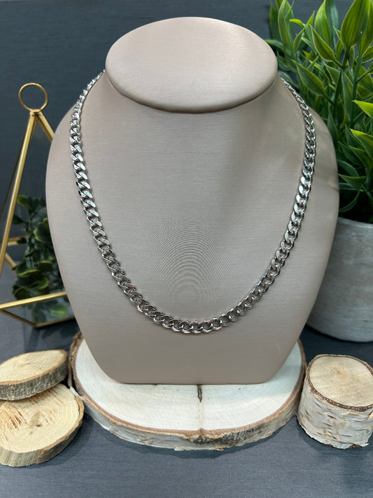 Men's Sterling Silver 5.7mm Diamond Cut Curb Chain