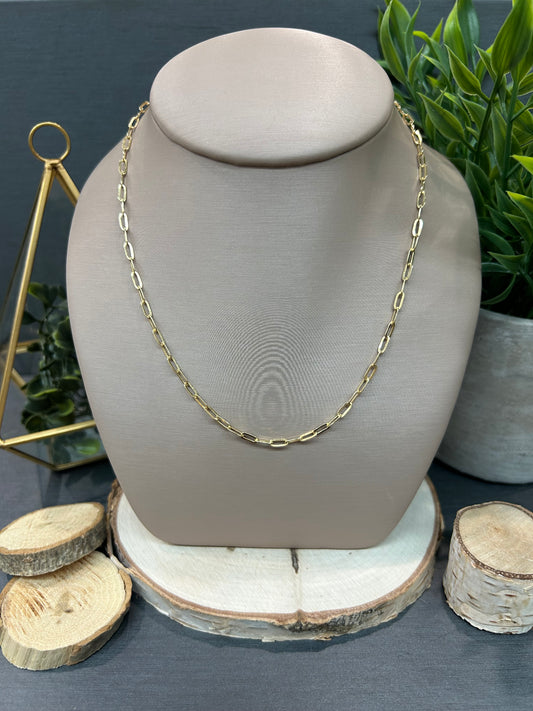 Women's 10k Yellow Gold 2.2mm Paperclip Chain