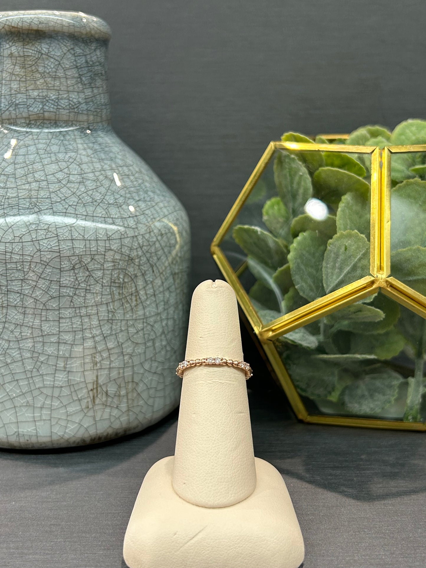 10k Rose Gold 0.20ctw Diamond Bubble Pattern Band