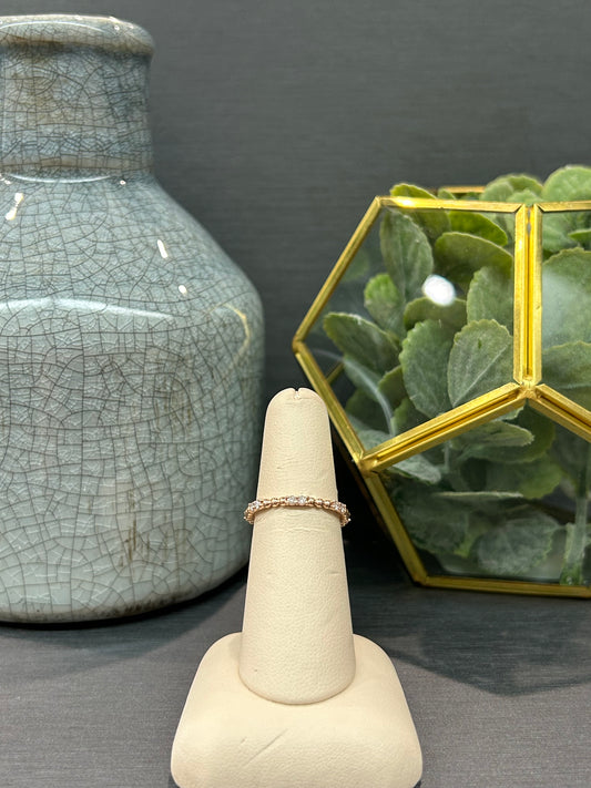 10k Rose Gold 0.20ctw Diamond Bubble Pattern Band