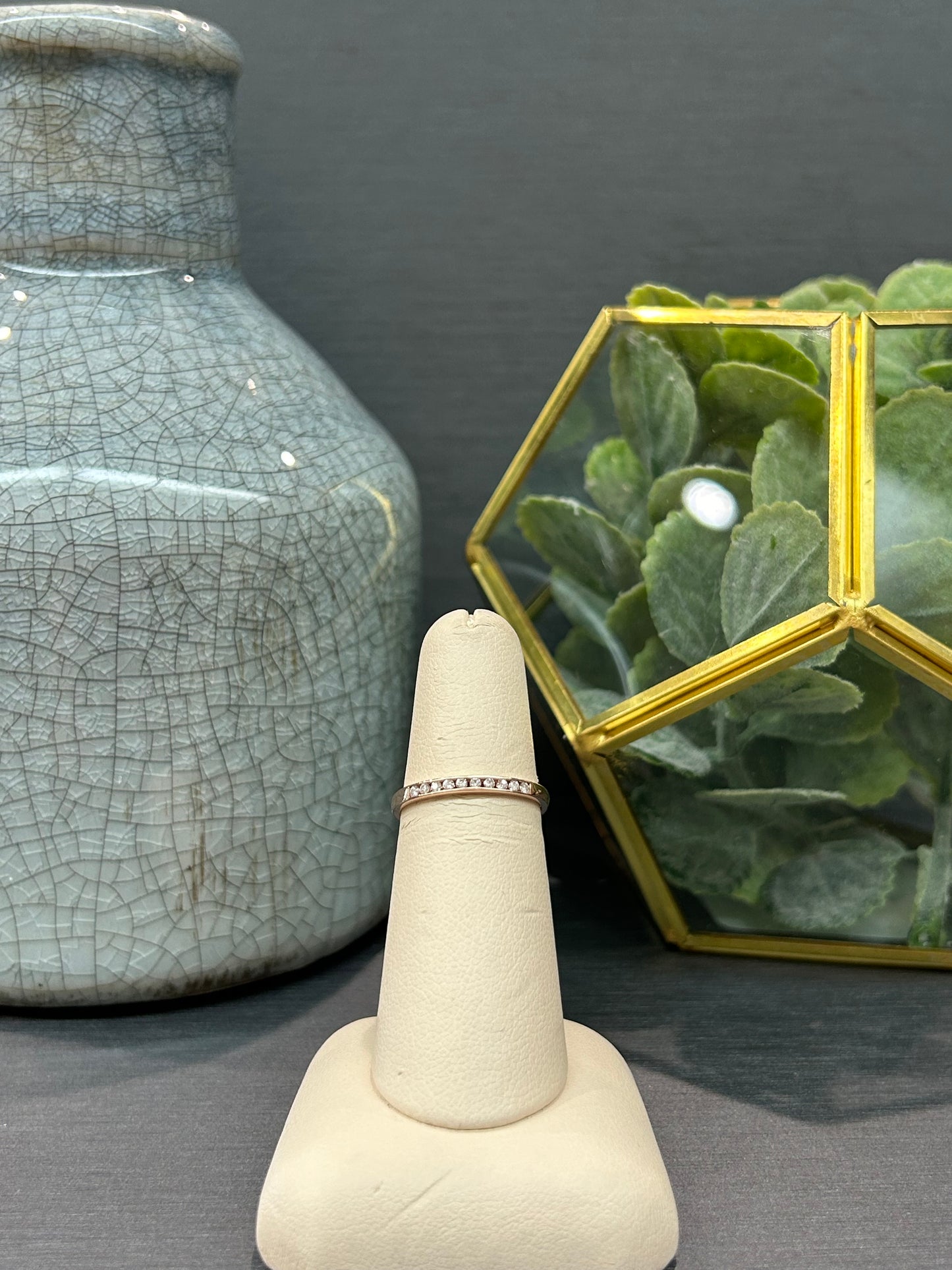 10k Rose Gold 0.15ctw Diamond Channel Band