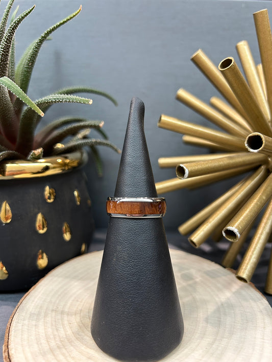 Tungsten 8mm Rosewood Inlay Band