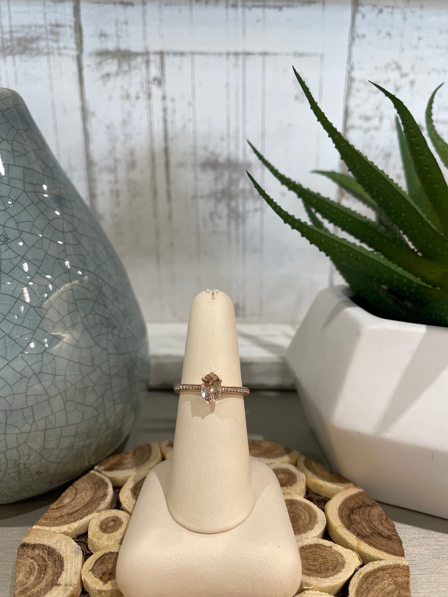 10k Rose Gold Oval Morganite Ring