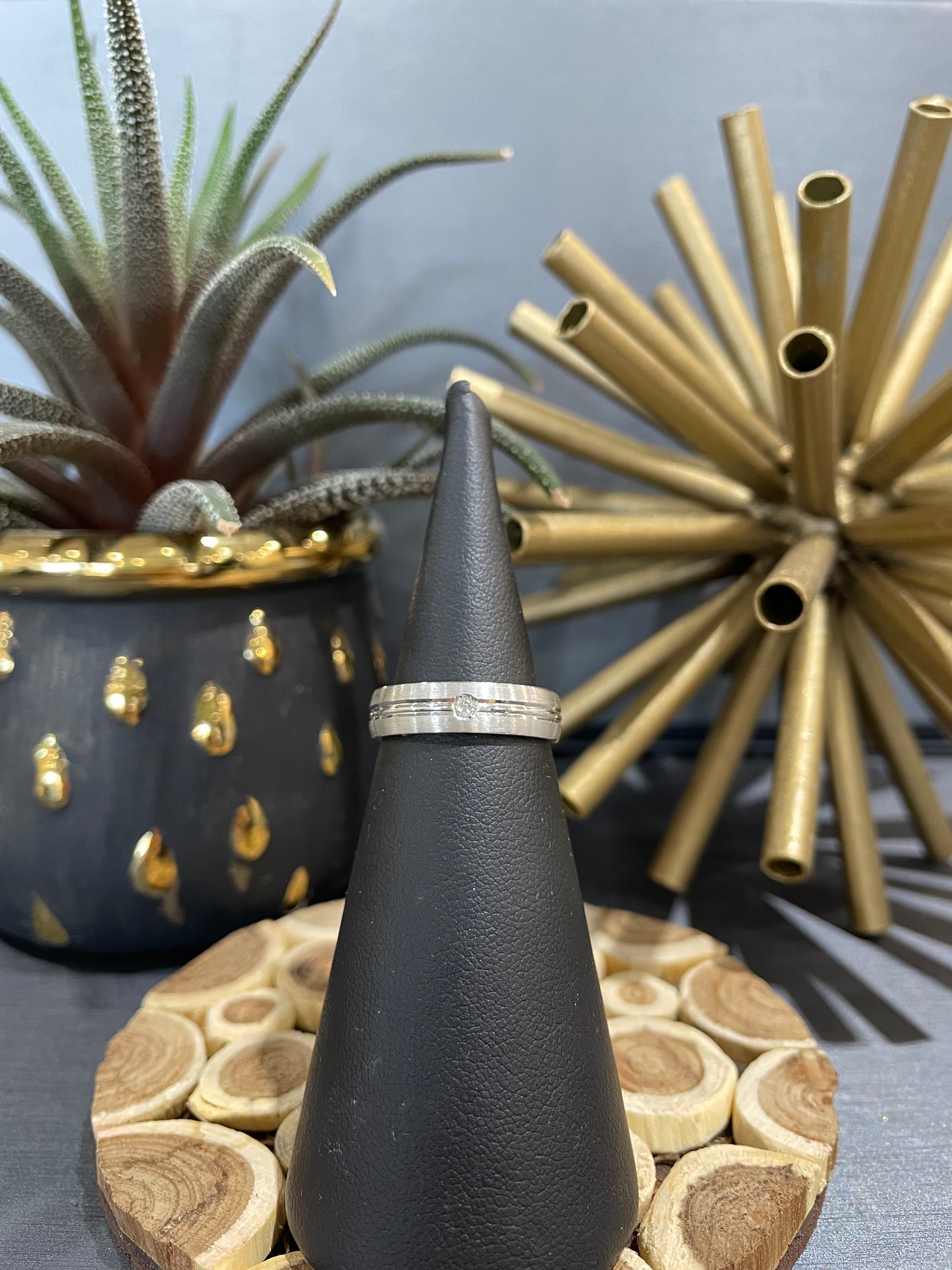 10k White Gold 0.05ct Diamond Band