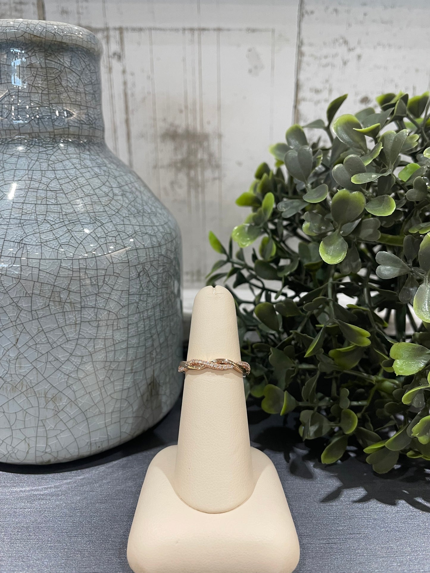 10k Rose Gold 0.26ctw Diamond Eternity Ribbon Band