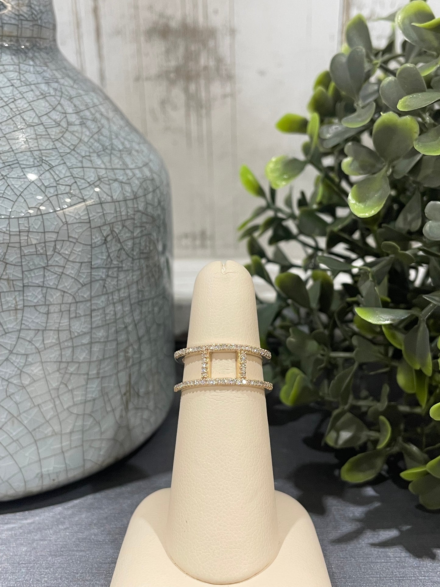 10k Yellow Gold 0.25ctw Diamond Double Row Band