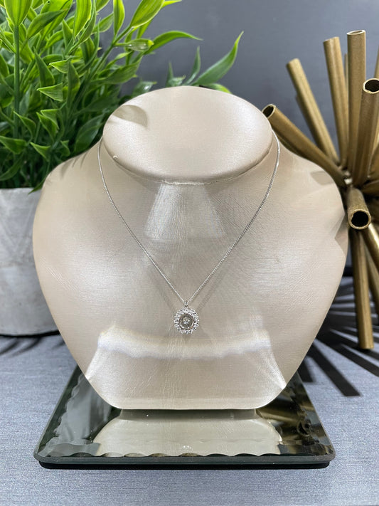 10k Gold 0.04ct Diamond Circle Halo Twinkle Pendant