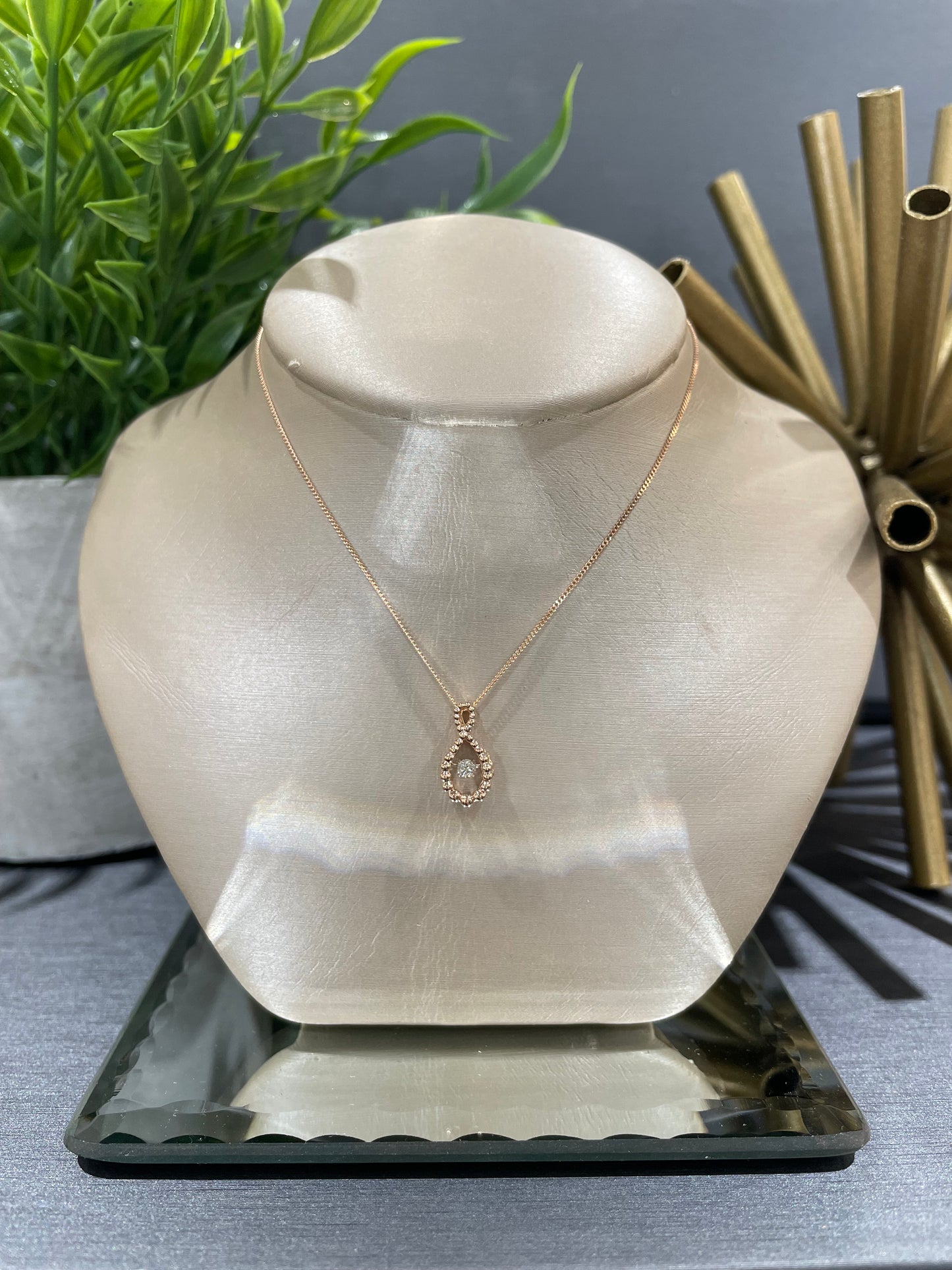 10k Gold 0.05ct Diamond Bubble Infinity Twinkle Pendant