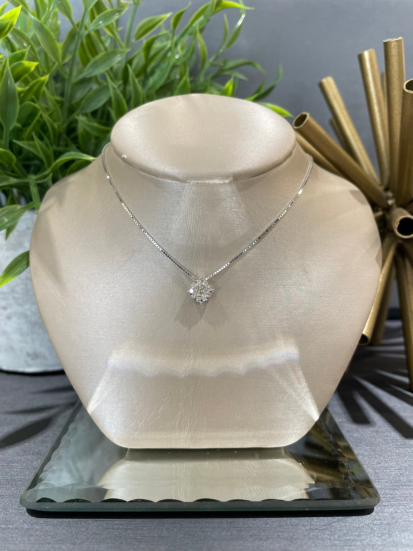 14k White Gold Bouquet Max Strauss Pendant