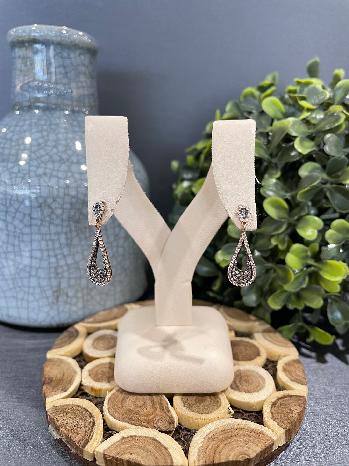 10k Rose Gold 0.50ctw Chocolate Diamond Dangle Earrings