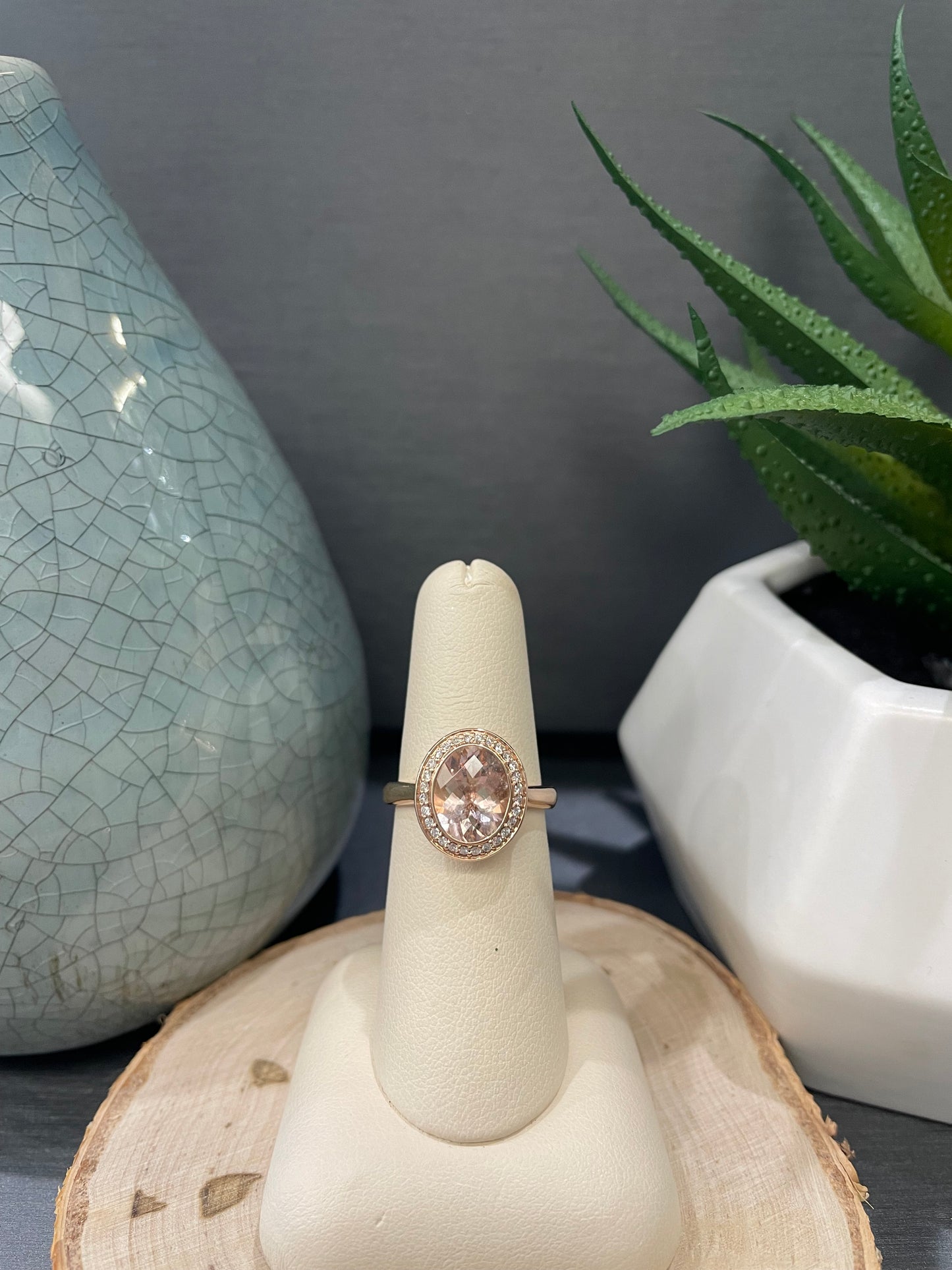 14k Rose Gold Oval Morganite Max Strauss Ring