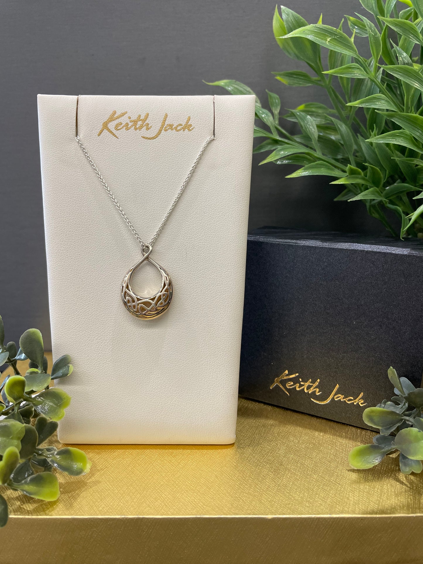 Silver and 22k Yellow Gold Window to The Soul Teardrop Pendant