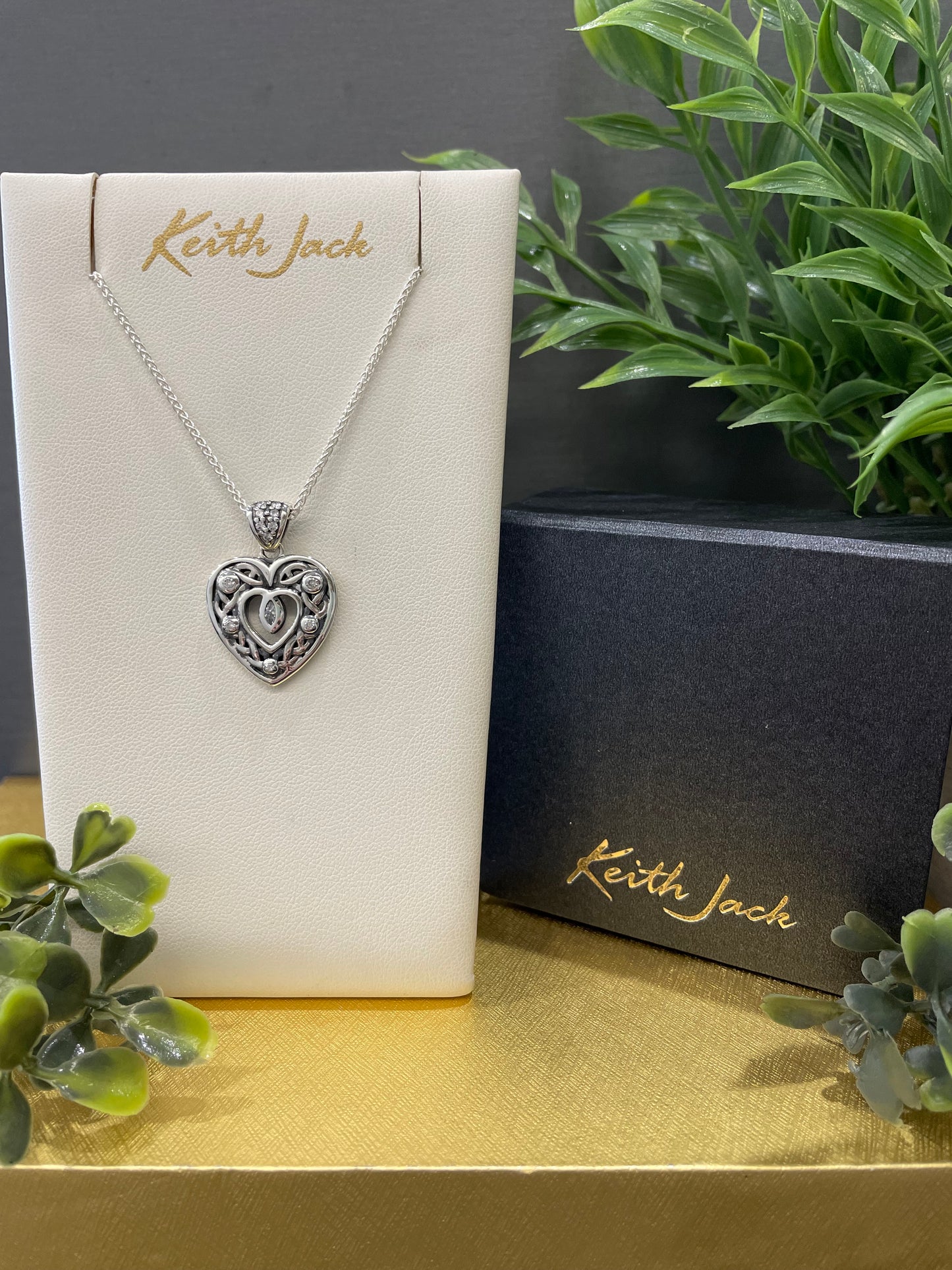 Silver Two Sided Celtic Open Heart Pendant