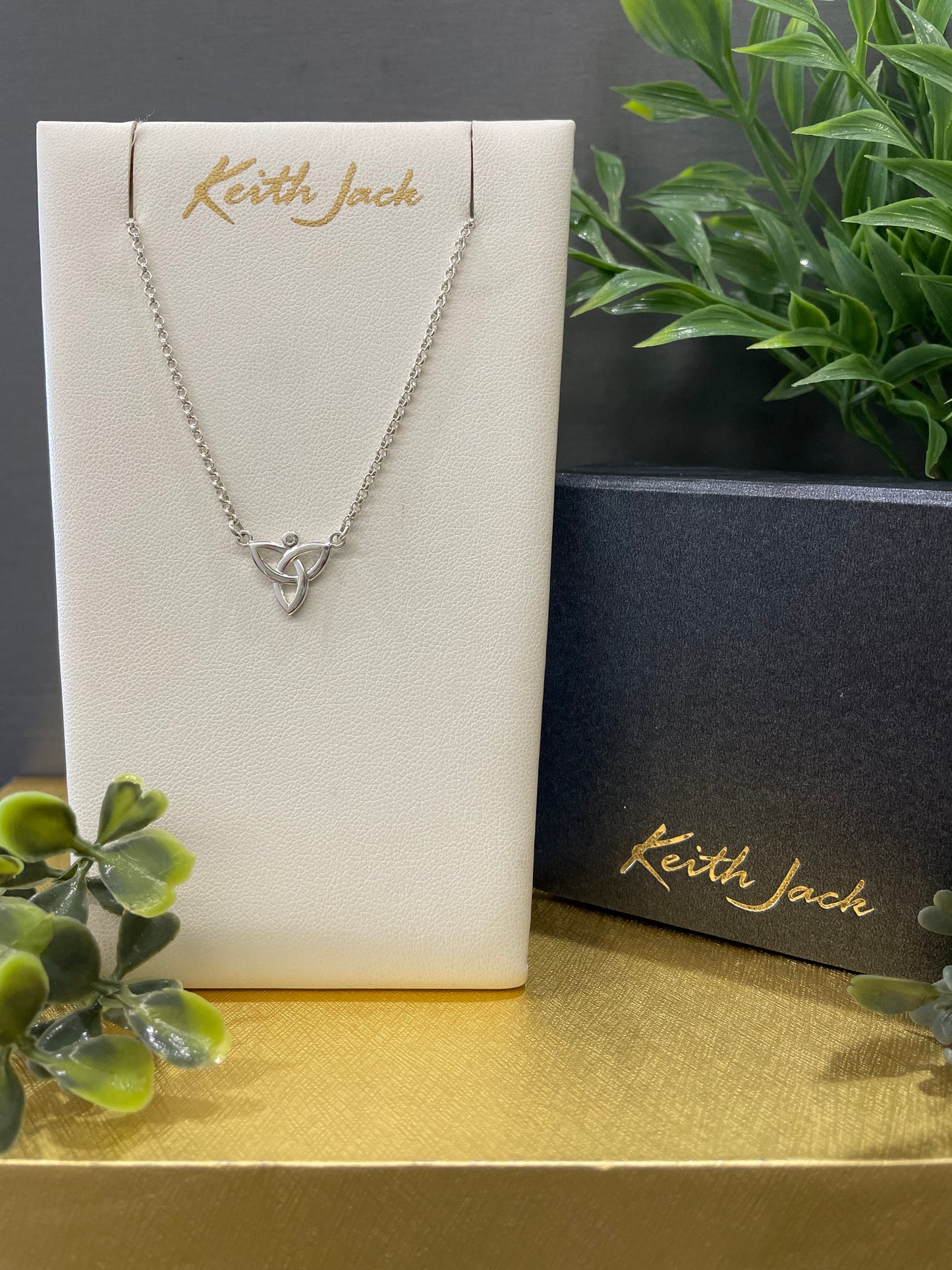 Silver and Diamond Trinity Necklace