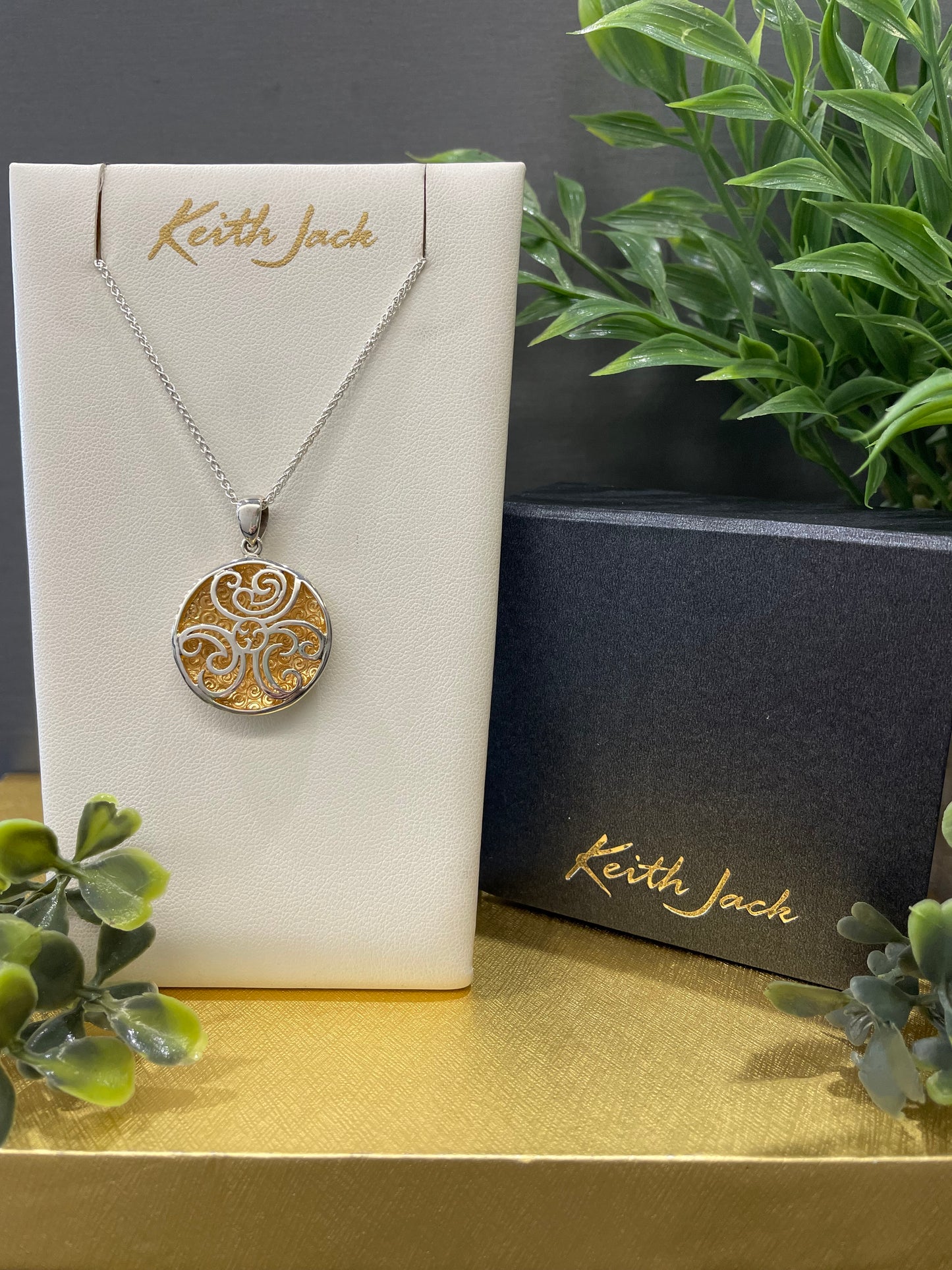 Silver and 22k Yellow Gold Gilding Faerie Pool Pendant
