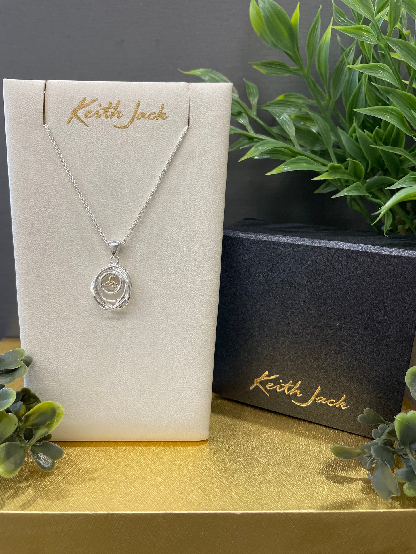 Silver and 10k Yellow Gold Small Cradle of Life Pendant