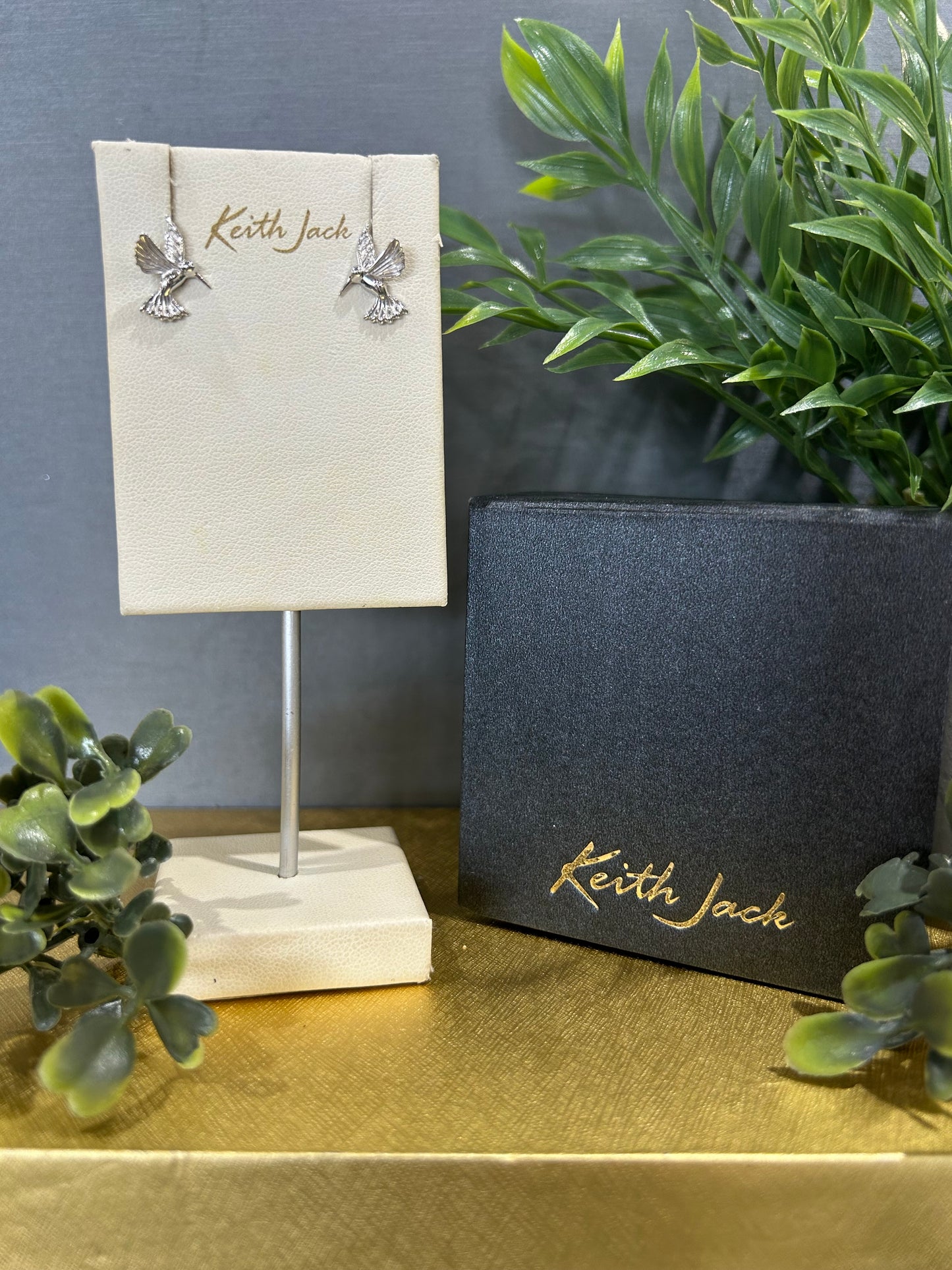 Silver Hummingbird Stud Earrings