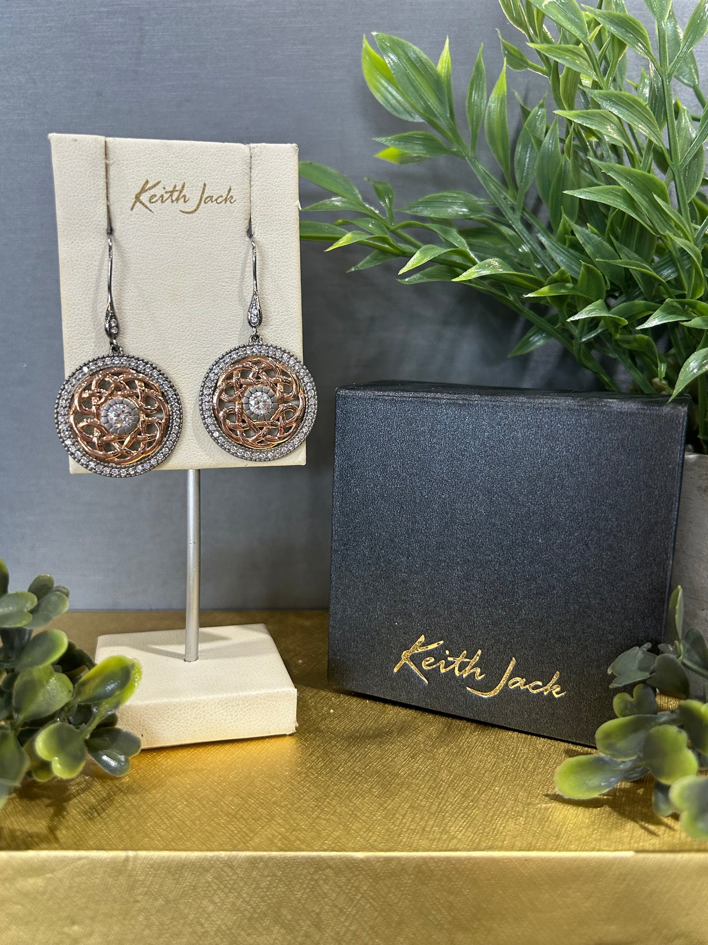 Silver and 10k Rose Gold Brave Heart Earrings